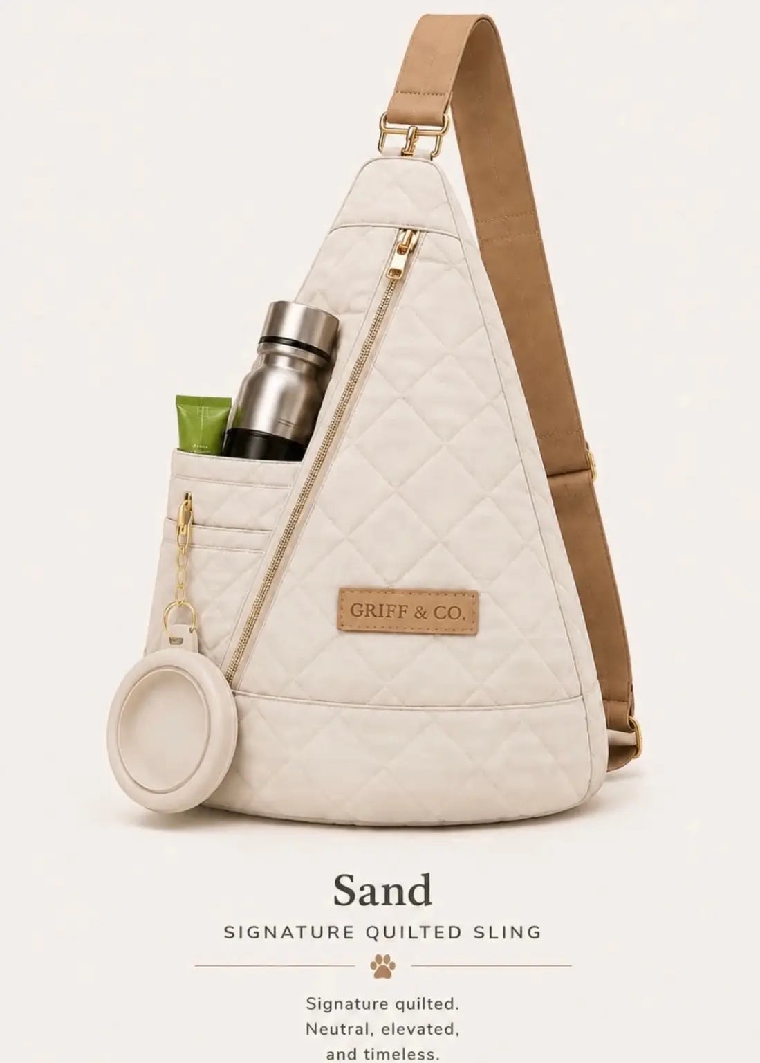 Griff & Co. Sand signature quilted sling